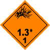 1.3 Взрывчатые и пиротехнические вещества и изделия, обладающие опасностью загорания с незначительным взрывчатым действием или без него.